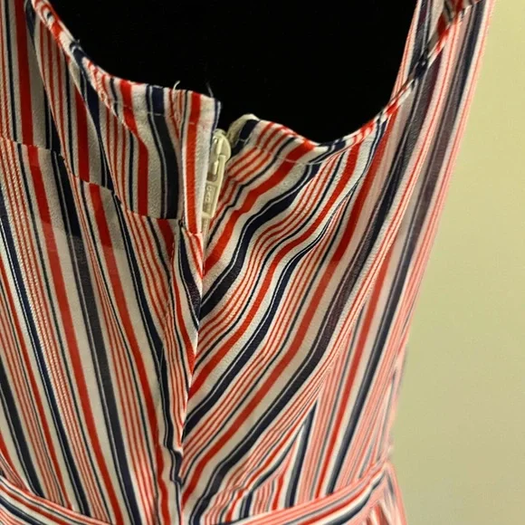 ModCloth Striped Red and Blue Women's Dress - Picture 4 of 5